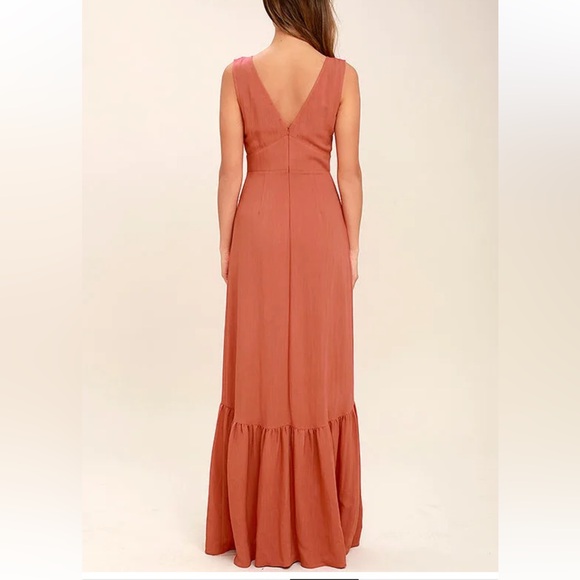 Simpatico Rust Orange Maxi Dress, sz M - Picture 4 of 8